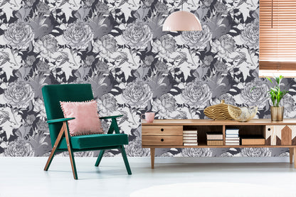 Wallpaper Dark Peonies