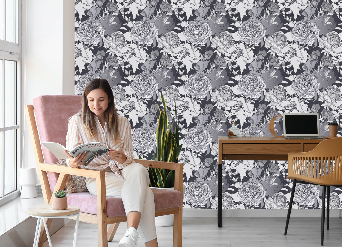 Wallpaper Dark Peonies