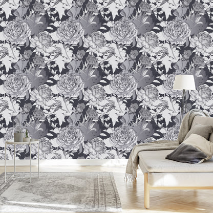 Wallpaper Dark Peonies