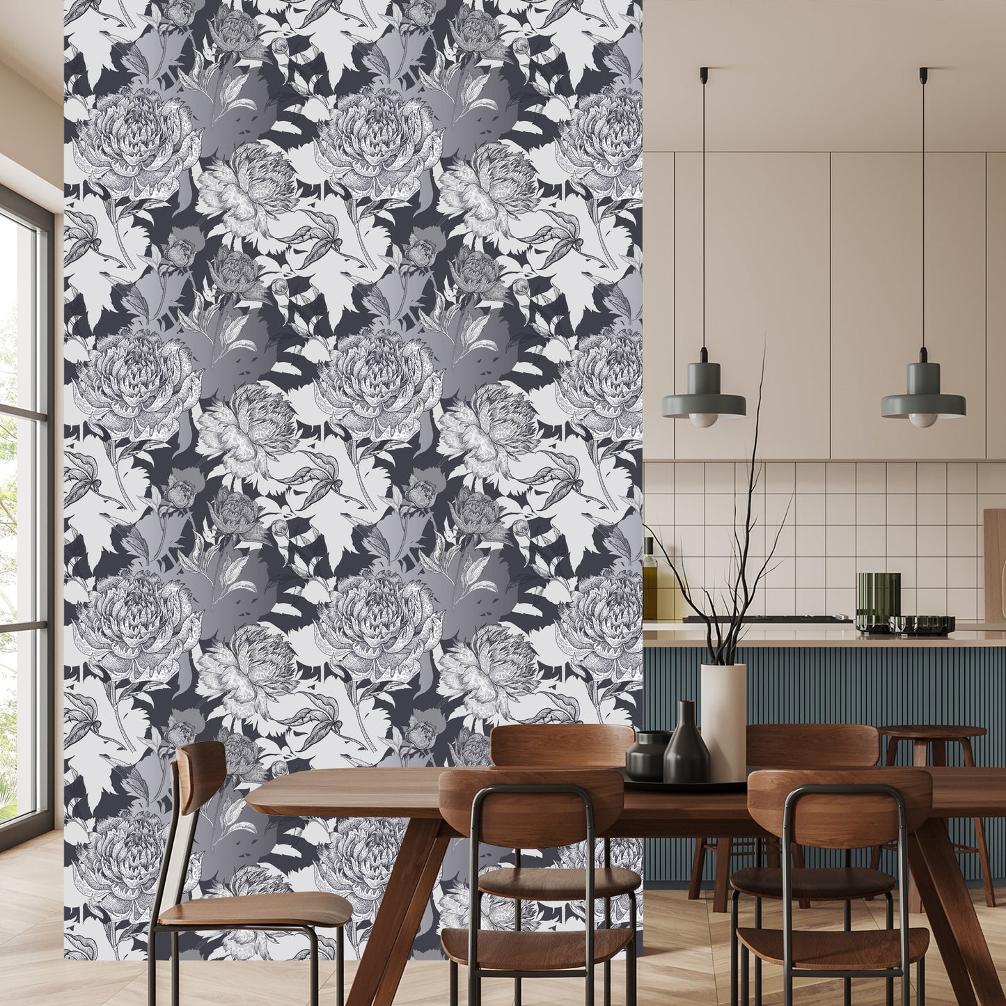 Wallpaper Dark Peonies