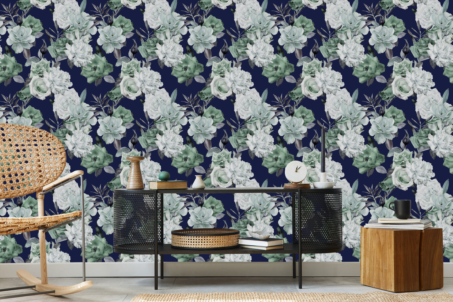 Wallpaper Vegetable Roses Pattern