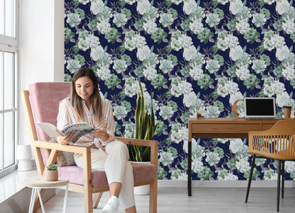 Wallpaper Vegetable Roses Pattern