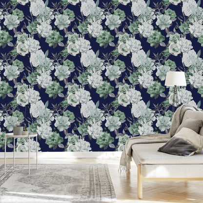Wallpaper Vegetable Roses Pattern