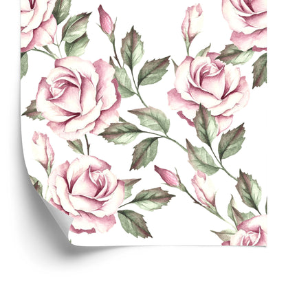 Wallpaper Bright Roses With Leaves