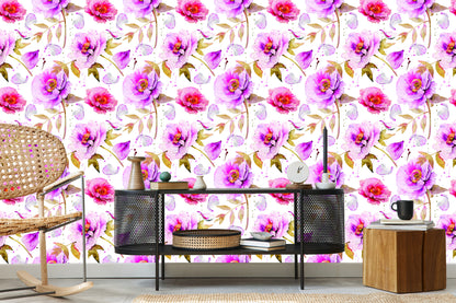 Wallpaper Peonies In Vivid Colors
