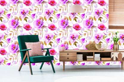 Wallpaper Peonies In Vivid Colors