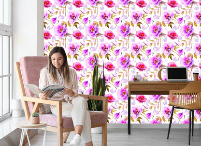 Wallpaper Peonies In Vivid Colors