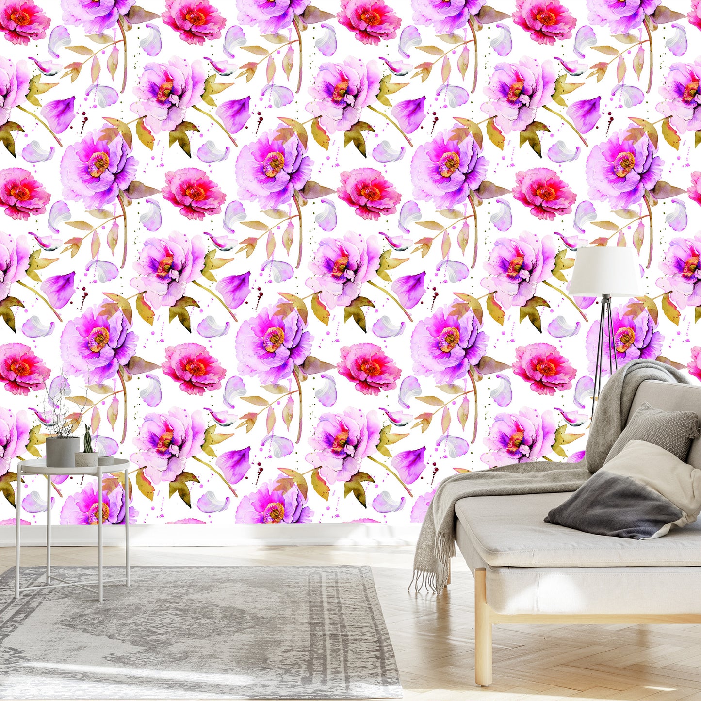 Wallpaper Peonies In Vivid Colors