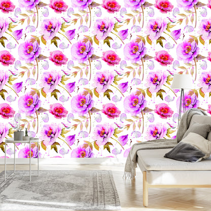Wallpaper Peonies In Vivid Colors