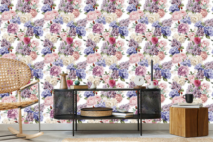 Wallpaper English Roses Peonies