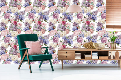 Wallpaper English Roses Peonies