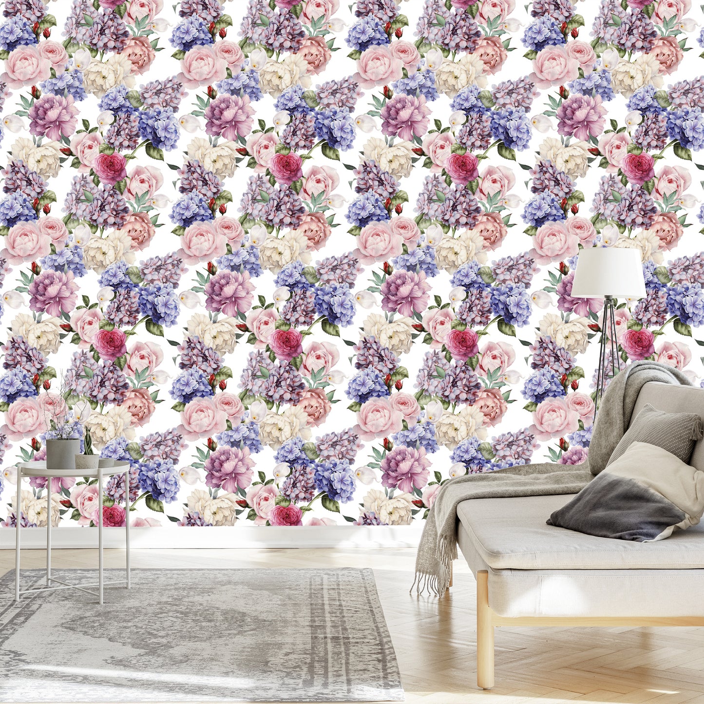 Wallpaper English Roses Peonies