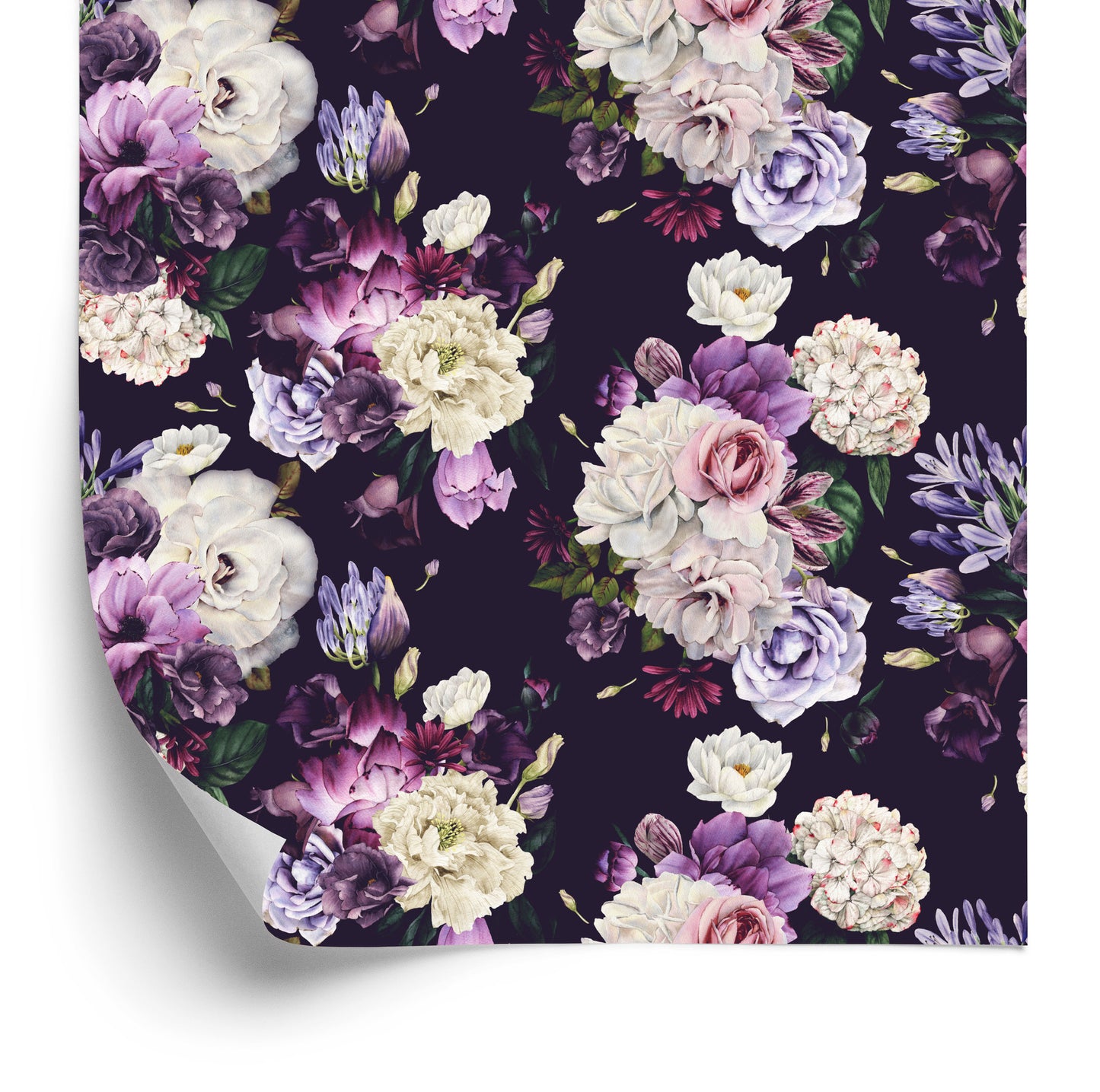 Wallpaper Peonies In Shades Of Violet