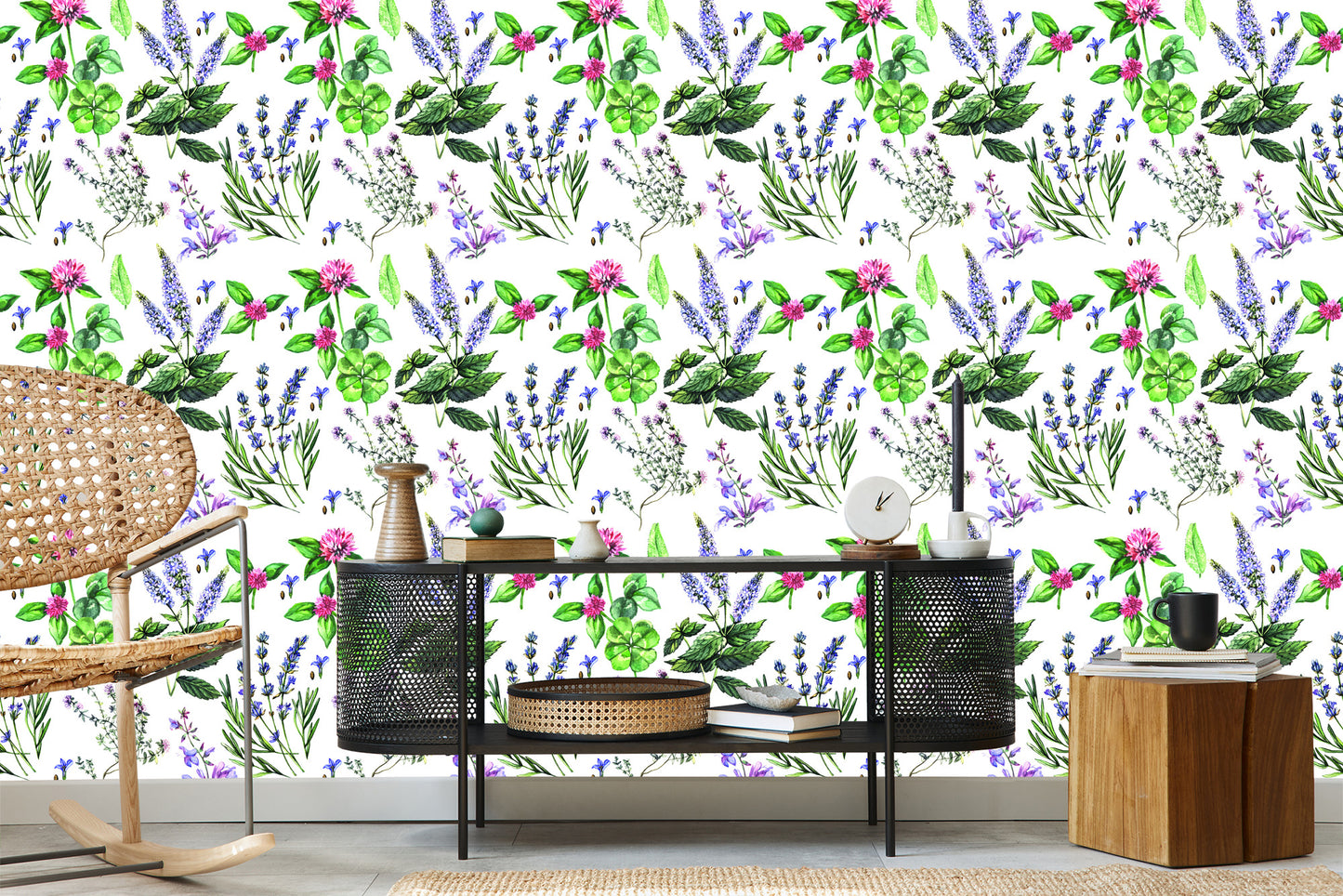 Wallpaper Lavender With Clover