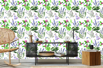 Wallpaper Lavender With Clover