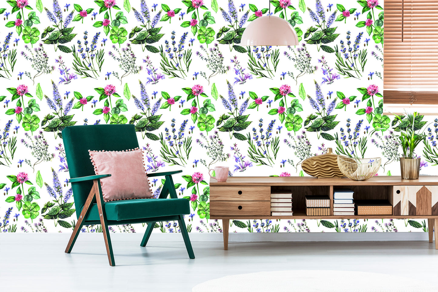 Wallpaper Lavender With Clover
