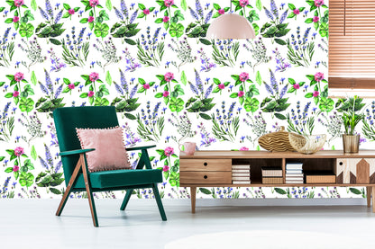 Wallpaper Lavender With Clover