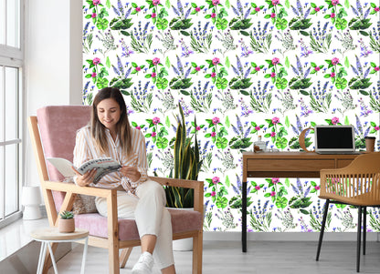 Wallpaper Lavender With Clover