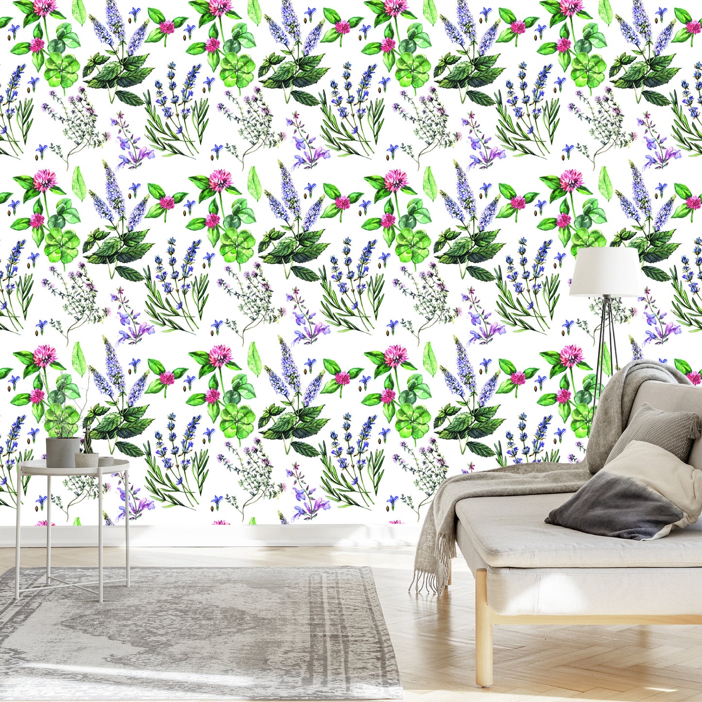 Wallpaper Lavender With Clover