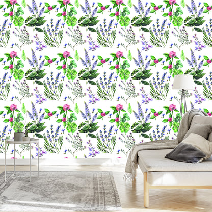 Wallpaper Lavender With Clover