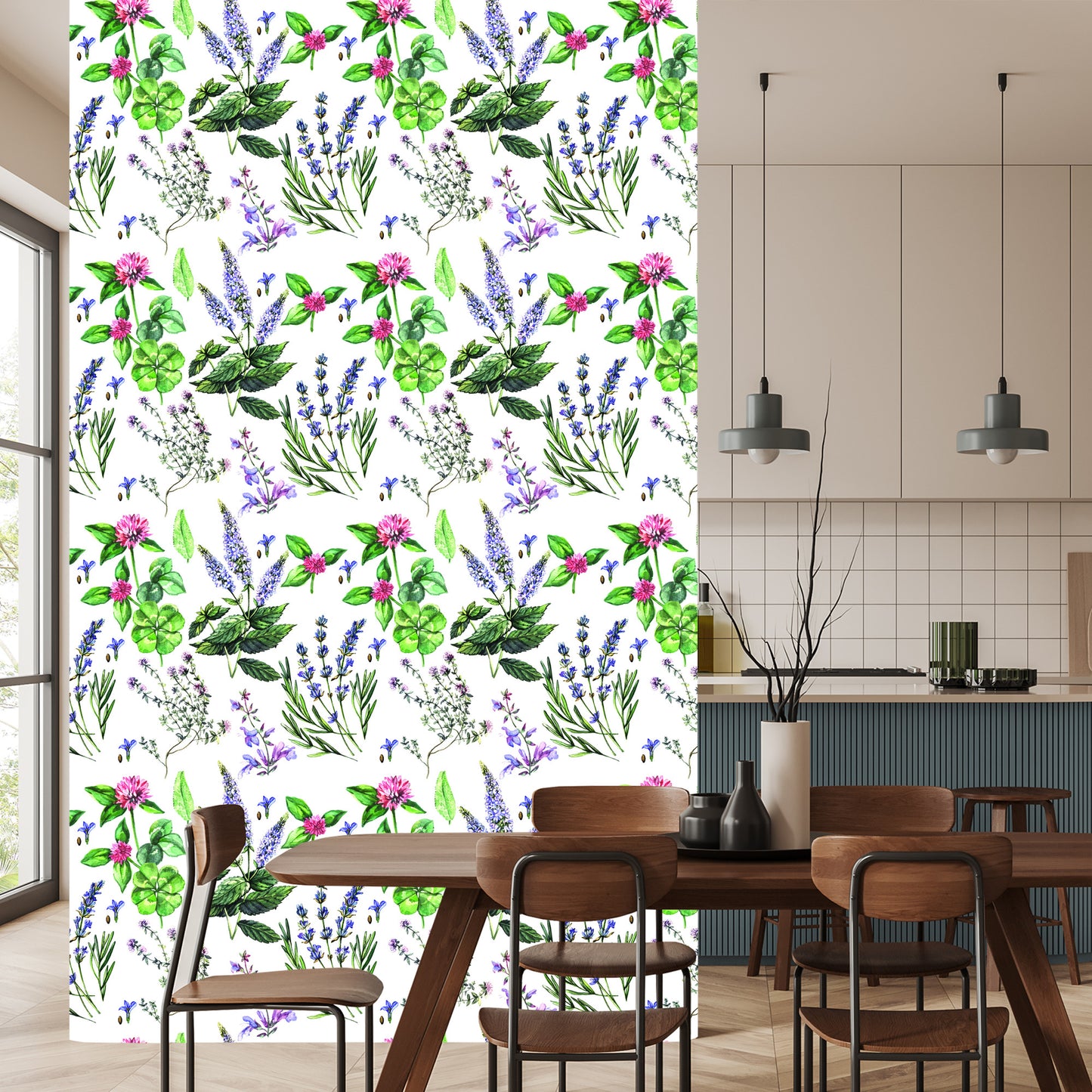 Wallpaper Lavender With Clover