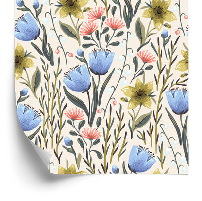 Wallpaper Wildflowers In Vintage Style