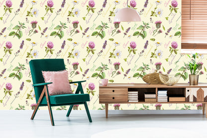 Wallpaper Daisies With Lavender
