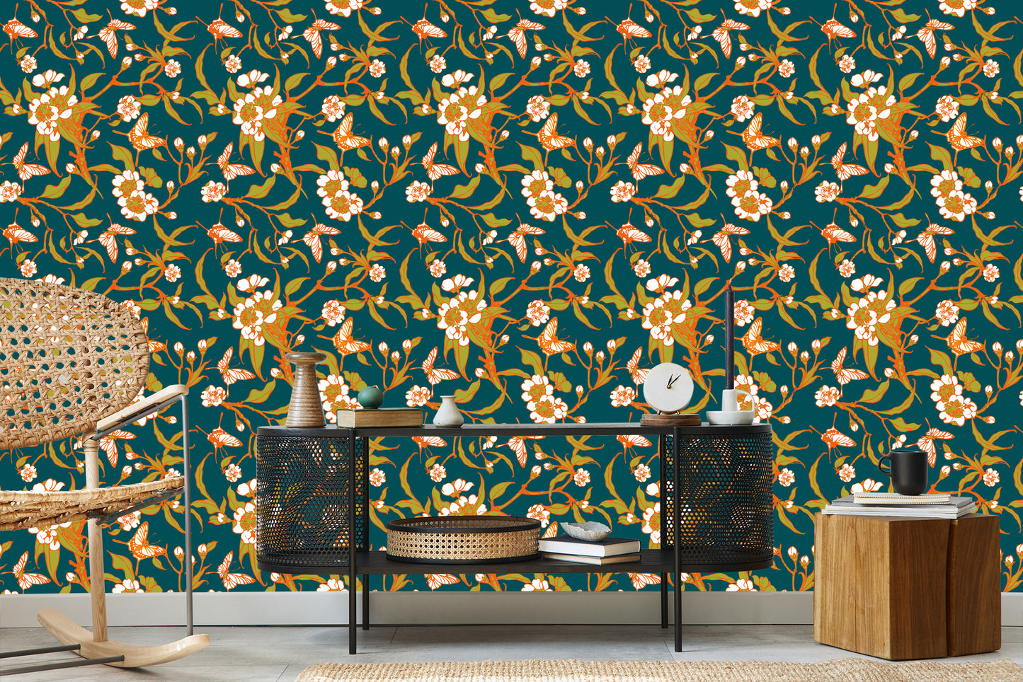 Wallpaper Butterflies With Flowers