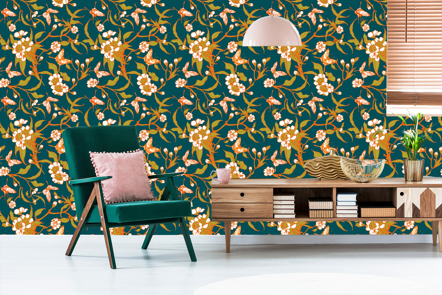 Wallpaper Butterflies With Flowers