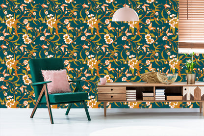 Wallpaper Butterflies With Flowers