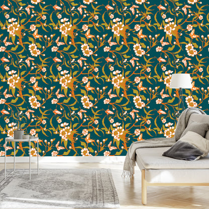 Wallpaper Butterflies With Flowers