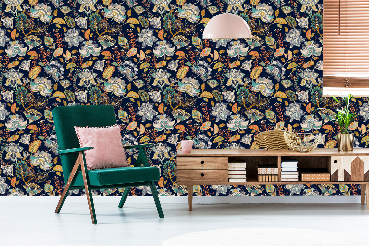 Wallpaper Flowers In Folklore Style