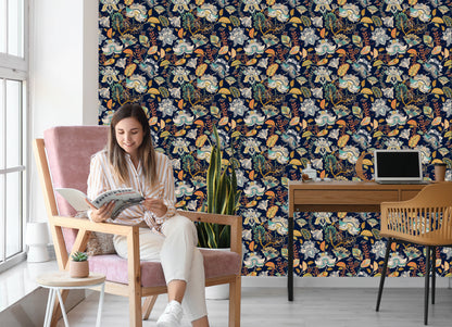 Wallpaper Flowers In Folklore Style