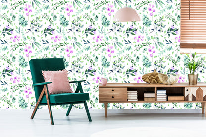 Wallpaper Twigs With Flowers