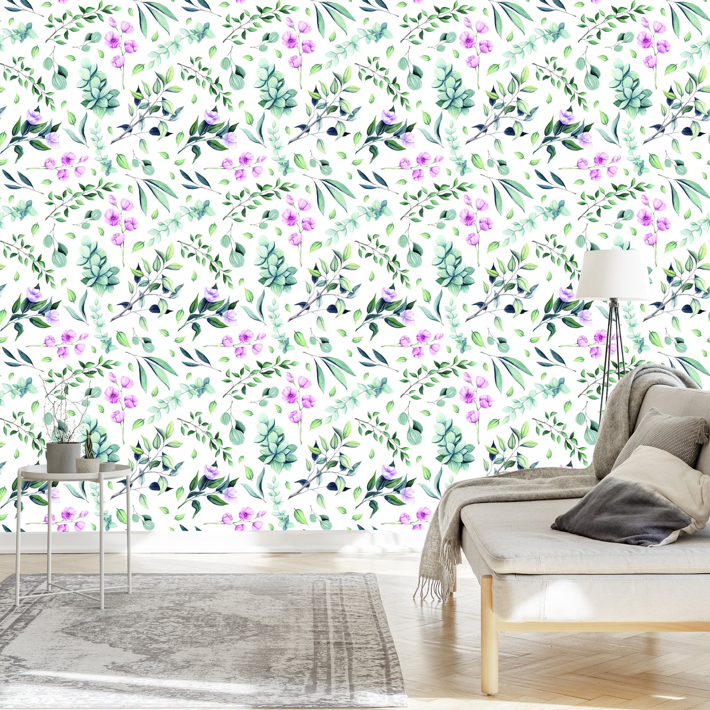 Wallpaper Twigs With Flowers