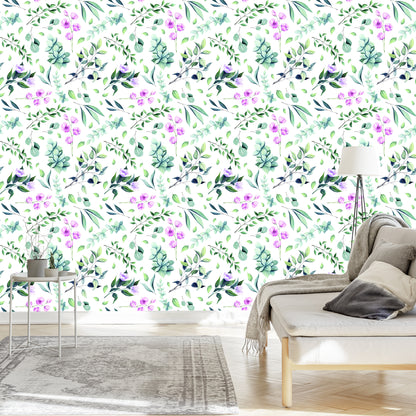 Wallpaper Twigs With Flowers