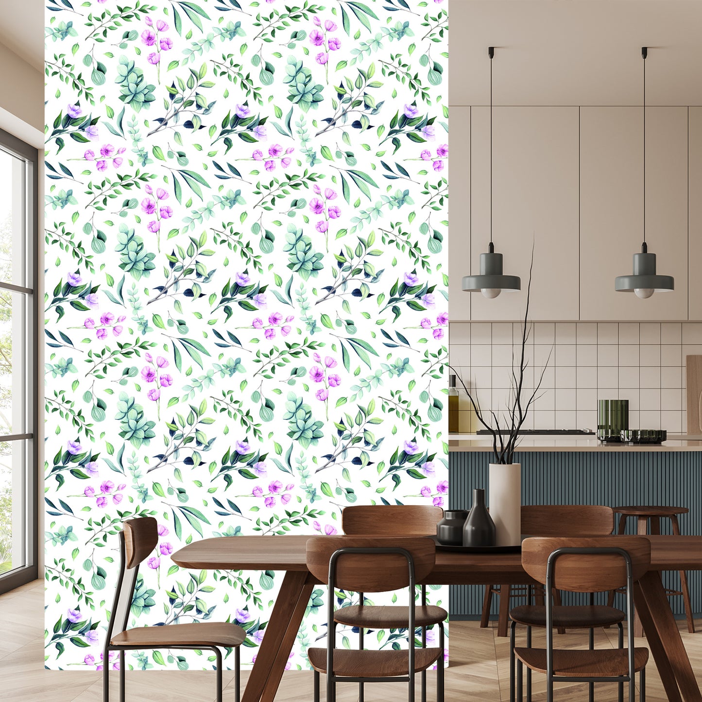 Wallpaper Twigs With Flowers