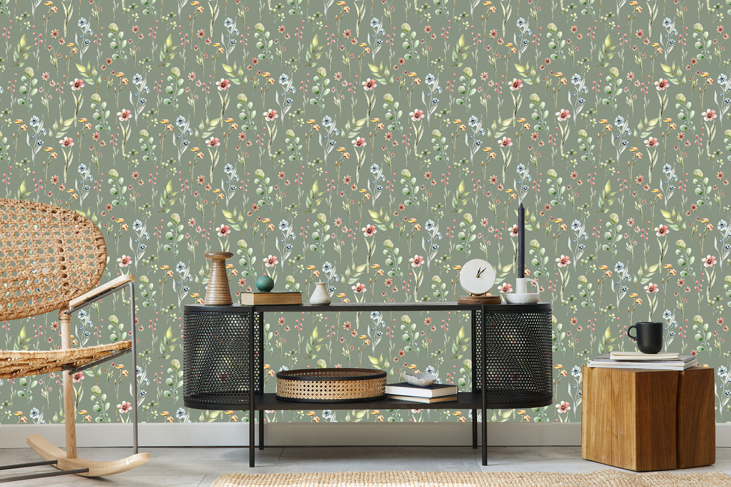 Wallpaper Spring Flowers, Leaves, 3D, For The Living Room