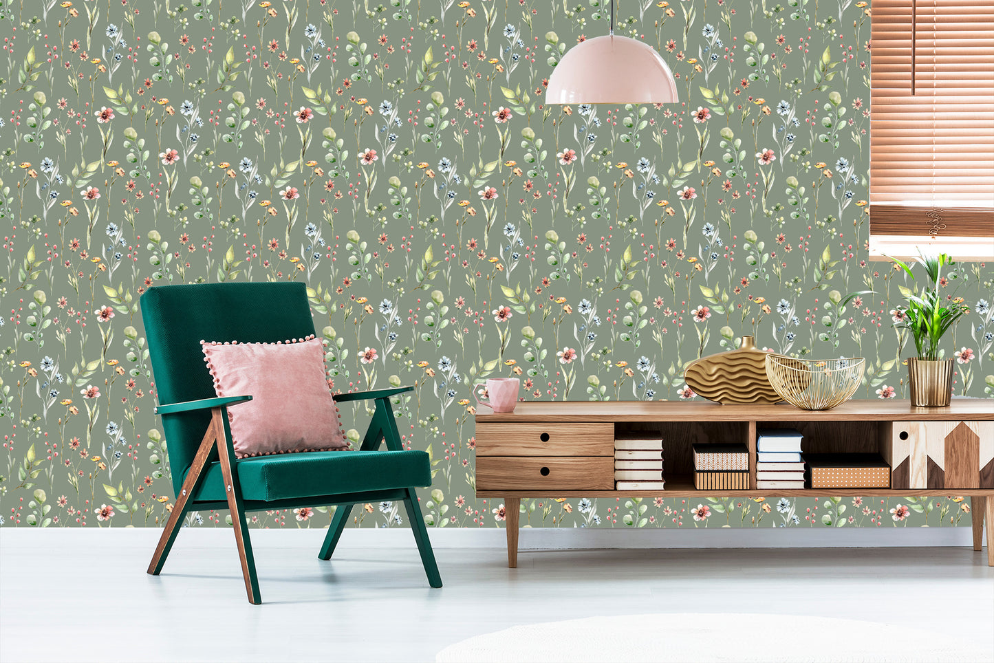 Wallpaper Spring Flowers, Leaves, 3D, For The Living Room
