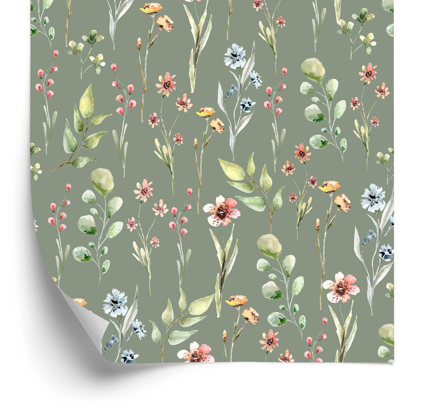 Wallpaper Spring Flowers, Leaves, 3D, For The Living Room