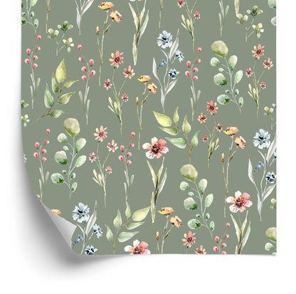 Wallpaper Spring Flowers, Leaves, 3D, For The Living Room