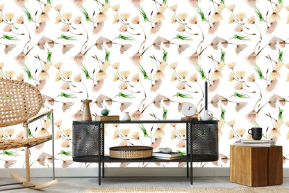 Wallpaper Dandelion Seeds Painted In Watercolor