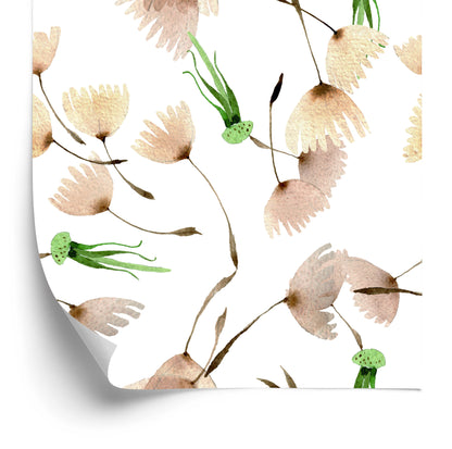 Wallpaper Dandelion Seeds Painted In Watercolor