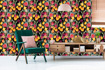Wallpaper Colorful Tulips