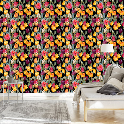 Wallpaper Colorful Tulips