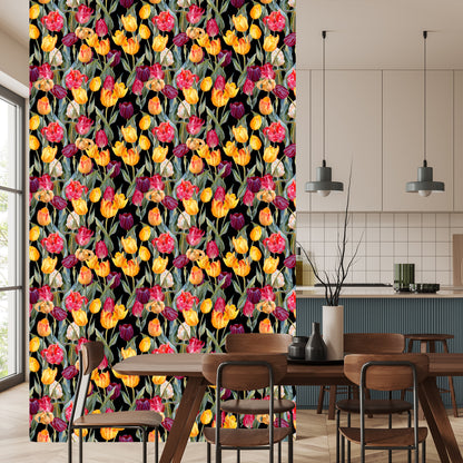Wallpaper Colorful Tulips