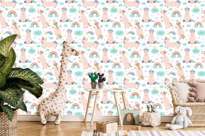 Wallpaper For Children - Unicorns And Rainbow