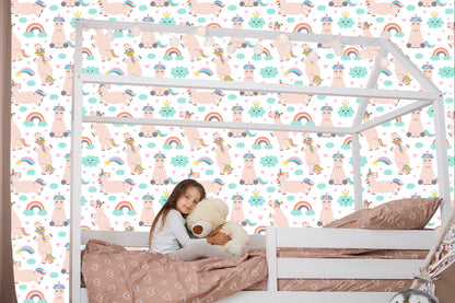 Wallpaper For Children - Unicorns And Rainbow
