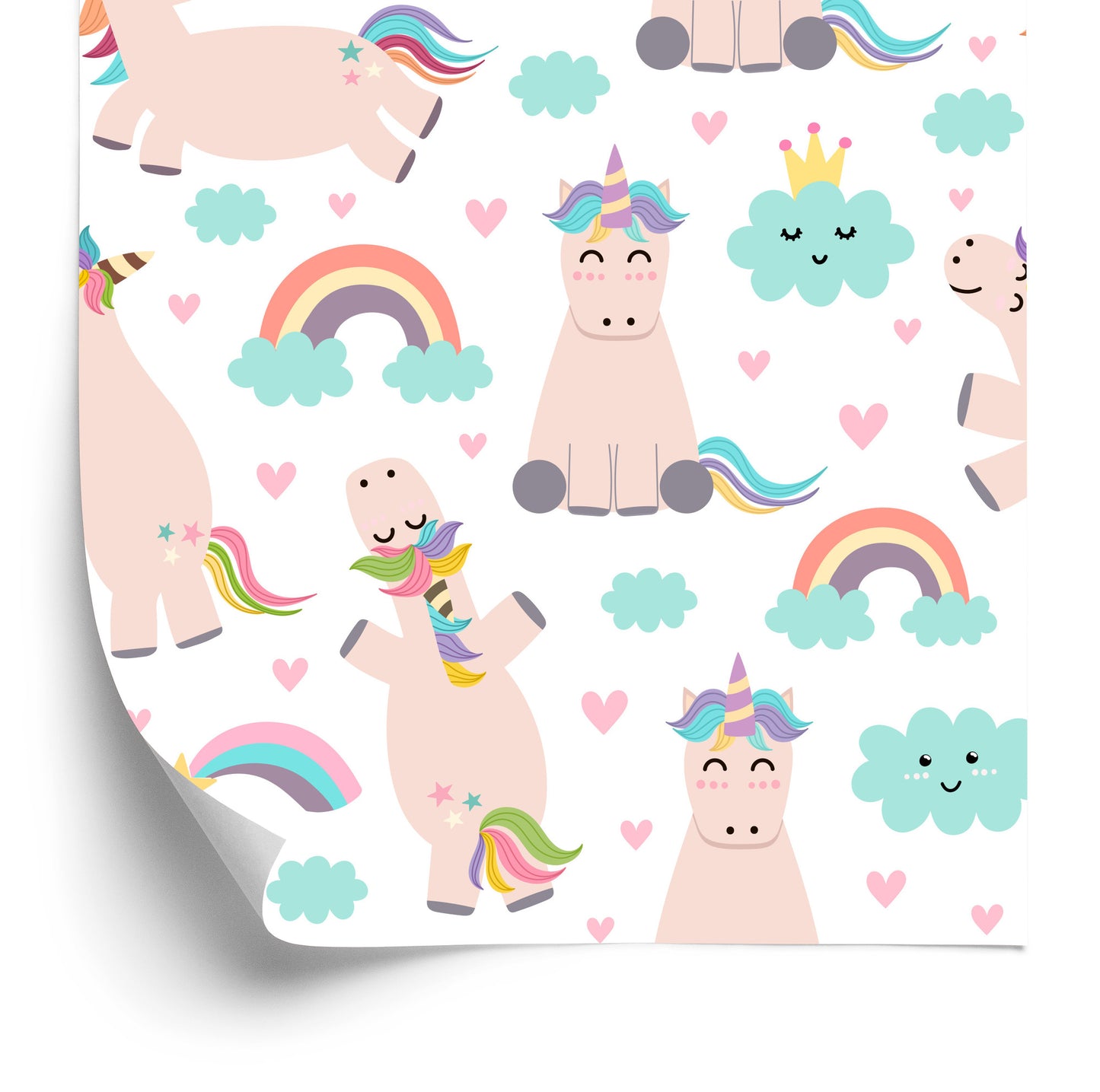 Wallpaper For Children - Unicorns And Rainbow