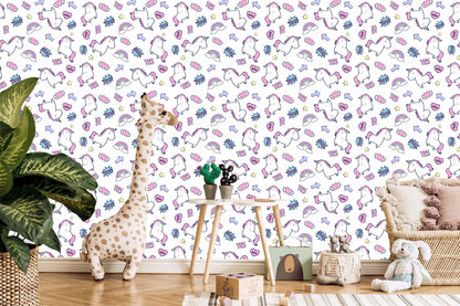 Wallpaper For Children - Sleeping Unicorns